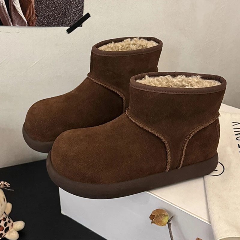 Fur Ankle Women's Snow Boots Flats Suede Casual Warm Sport Shoes Short Plush Winter Cotton Boots Fashion 2025 New Female Botas
Fur Ankle Women's Snow Boots Flats Suede Casual Warm Sport Shoes Short Plush Winter Cotton Boots Fashion 2025 New Female Botas