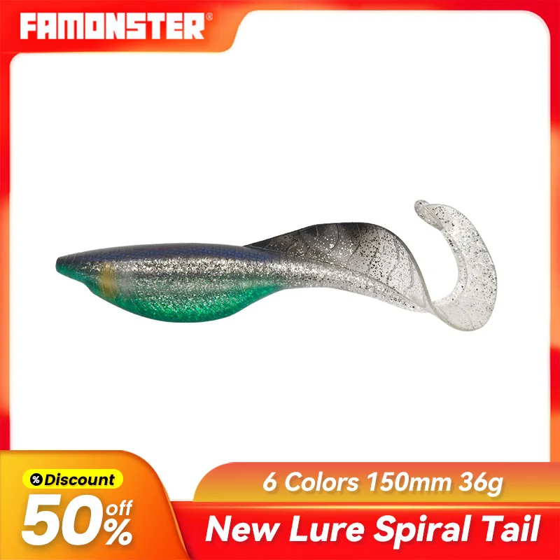 Famonster 150mm 36g Fishing Lure Swimbait Carp Bass Pike Large roll tail Sinking Baits PVC Soft Shad Wobblers JIG Worm
Famonster 150mm 36g Fishing Lure Swimbait Carp Bass Pike Large roll tail Sinking Baits PVC Soft Shad Wobblers JIG Worm