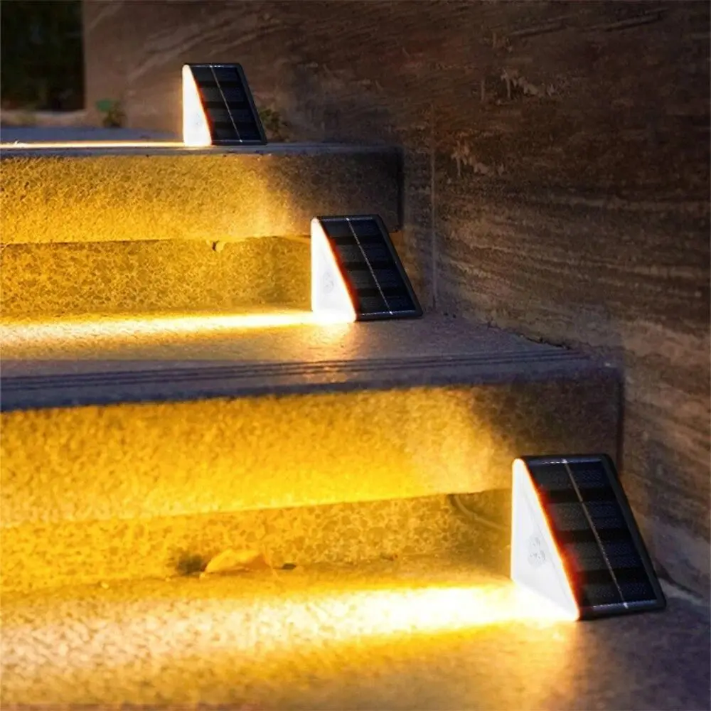 2Pcs White Light RGB Stair Light Triangle Super Bright Solar Step Lights LED IP67 Waterproof Auto on Decoration Deck Lights Deck
2Pcs White Light RGB Stair Light Triangle Super Bright Solar Step Lights LED IP67 Waterproof Auto on Decoration Deck Lights Deck
