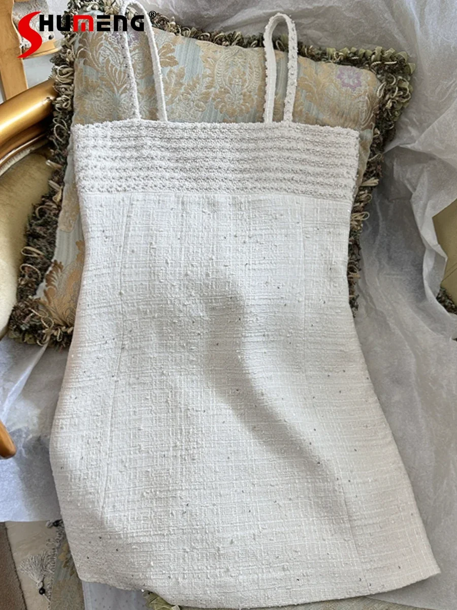 2024 Women's Early Autumn New Tweed Dresses Bead Diamonds Suspender Skirts Feminine Socialite Small Fragrant Sleeveless Dresses
2024 Women's Early Autumn New Tweed Dresses Bead Diamonds Suspender Skirts Feminine Socialite Small Fragrant Sleeveless Dresses