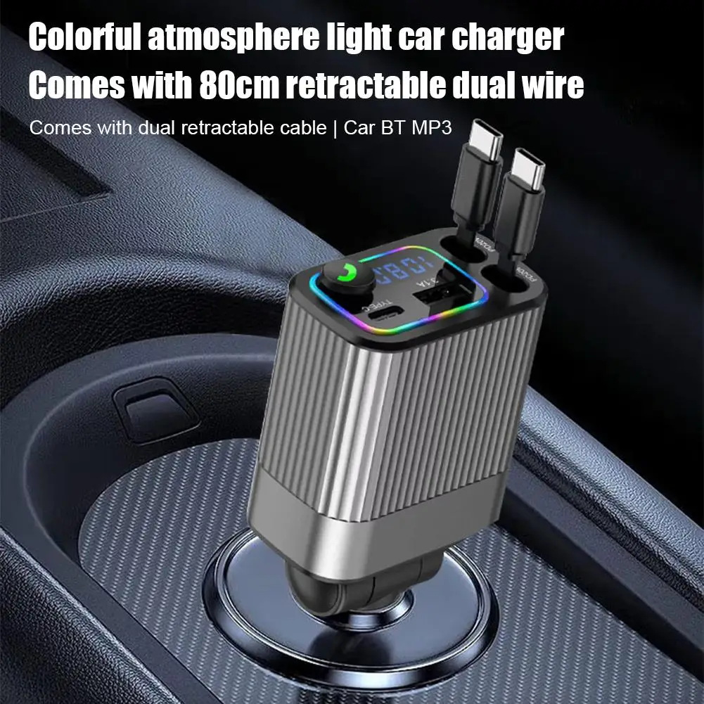 4 in 1 Car Charger with Retractable Cable Atmosphere Type-C Charger Ports Light 120W Adapter Star USB Car Phone Lamp Top 12 J9A9
4 in 1 Car Charger with Retractable Cable Atmosphere Type-C Charger Ports Light 120W Adapter Star USB Car Phone Lamp Top 12 J9A9