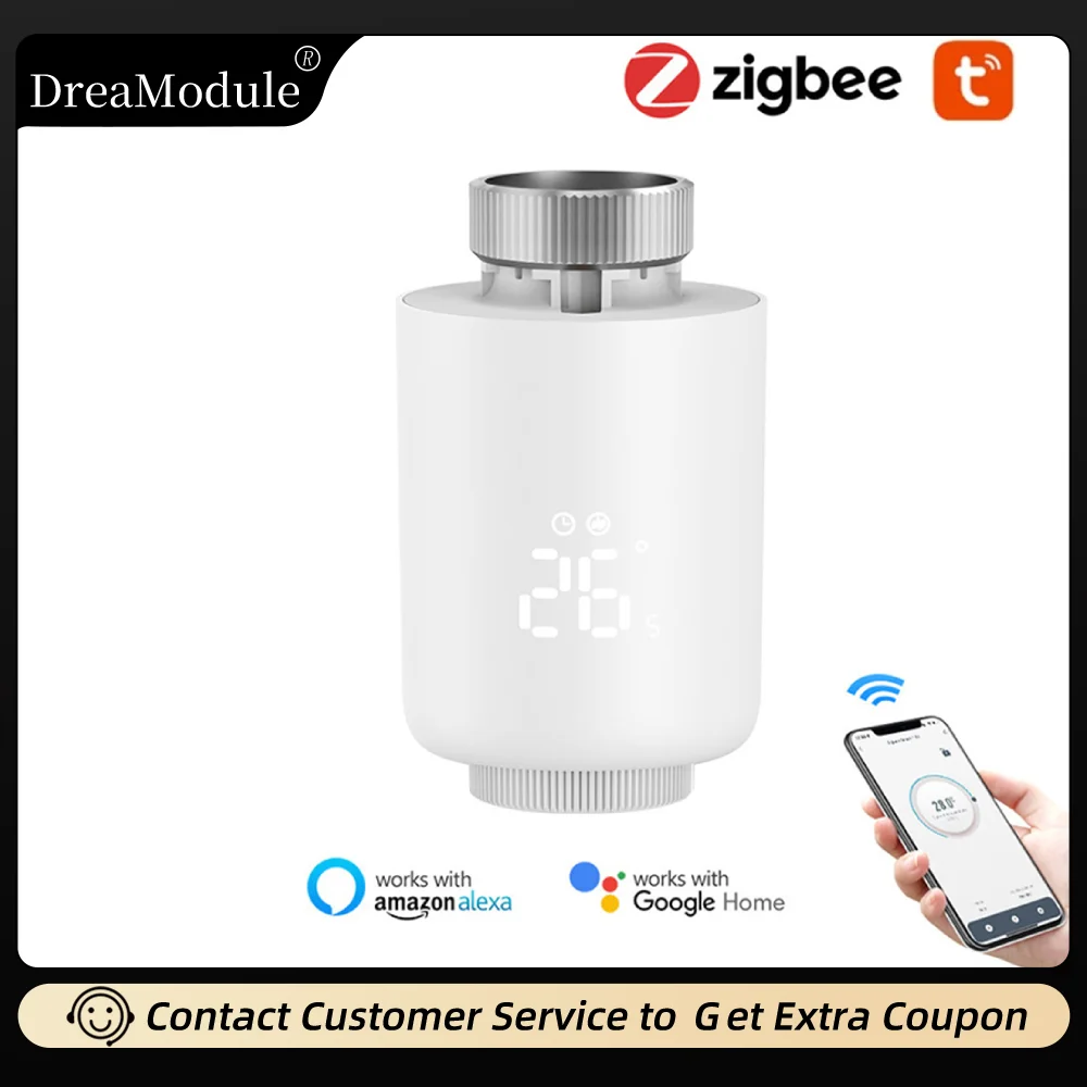 Умный термостат Tuya Zigbee, клапан контроля температуры, беспроводное приложение, дистанционное голосовое управление, работа с Alexa Google Assistant
Умный термостат Tuya Zigbee, клапан контроля температуры, беспроводное приложение, дистанционное голосовое управление, работа с Alexa Google Assistant