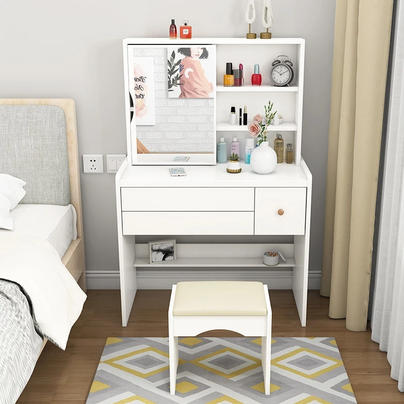 Economical Dressing Table Storage Cabinet All-In-One Bedroom Wooden Desk Modern Vanity Makeup Table WIth Mirror
Economical Dressing Table Storage Cabinet All-In-One Bedroom Wooden Desk Modern Vanity Makeup Table WIth Mirror