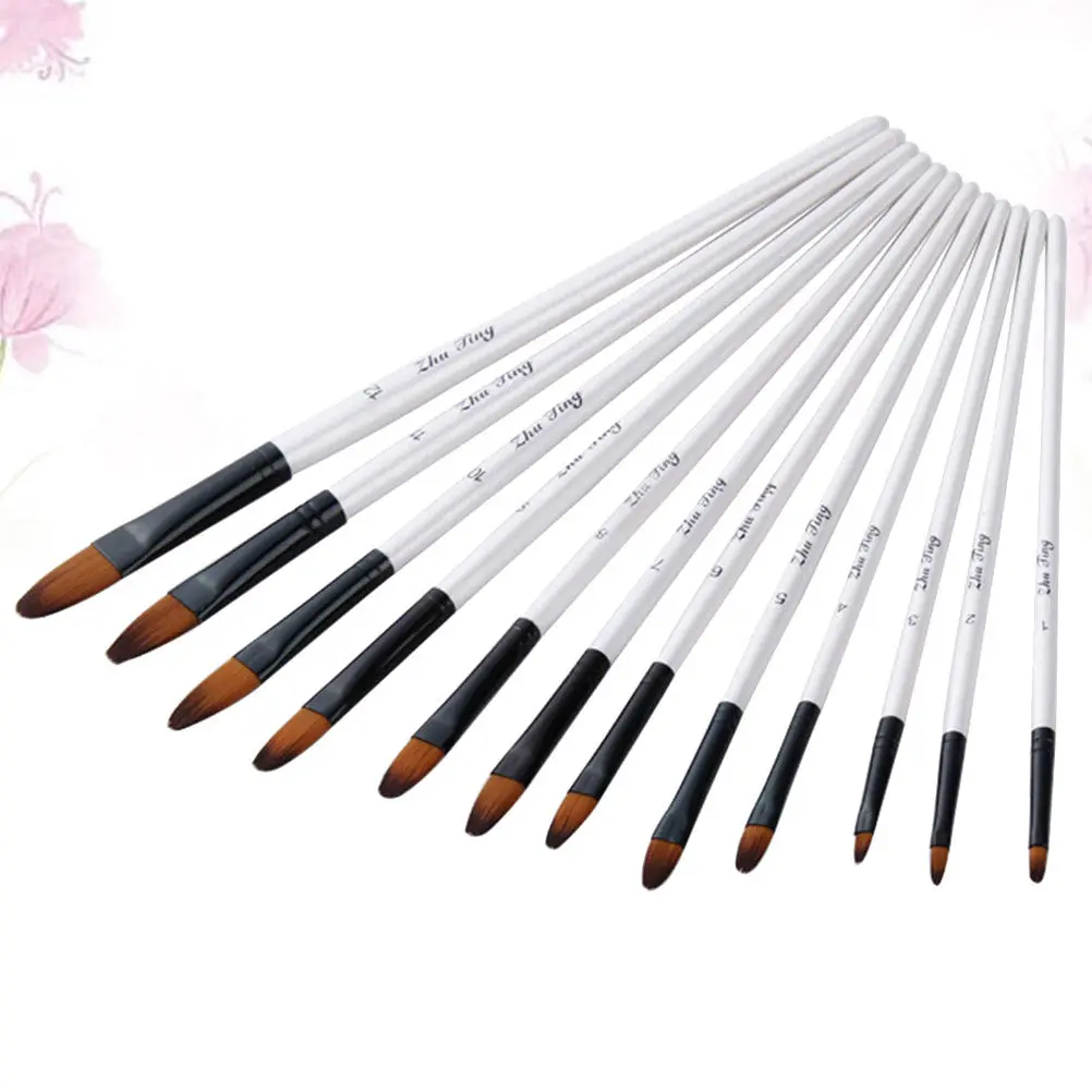 12Pcs Professional Paint Brush Set Synthetic Nylon Bristles Wooden Handle Fine Detailing Art Craft Watercolor Miniature Painting
12Pcs Professional Paint Brush Set Synthetic Nylon Bristles Wooden Handle Fine Detailing Art Craft Watercolor Miniature Painting