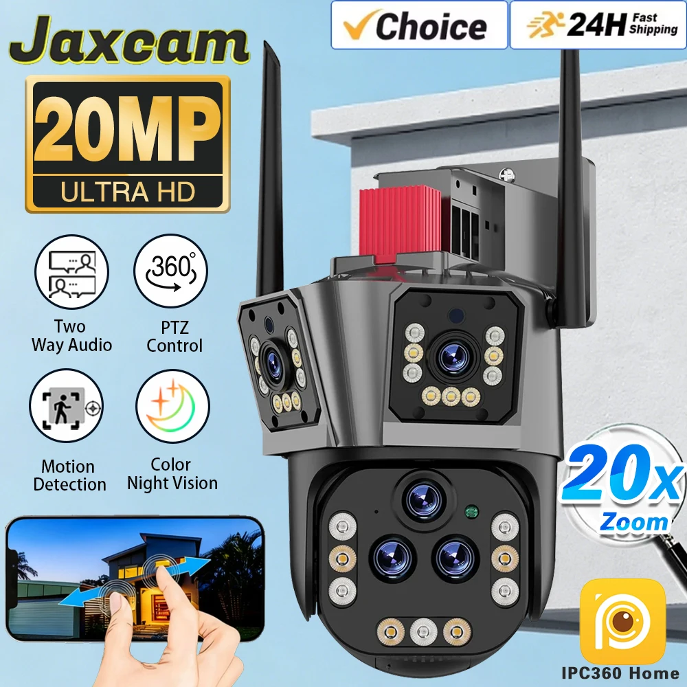 20MP Multi Lens PTZ IP Smart WIFI Surveillance Camera 20X Zoom PTZ Smart Home AI Human Tracking 360 Wireless Outdoor CCTV Camera
20MP Multi Lens PTZ IP Smart WIFI Surveillance Camera 20X Zoom PTZ Smart Home AI Human Tracking 360 Wireless Outdoor CCTV Camera