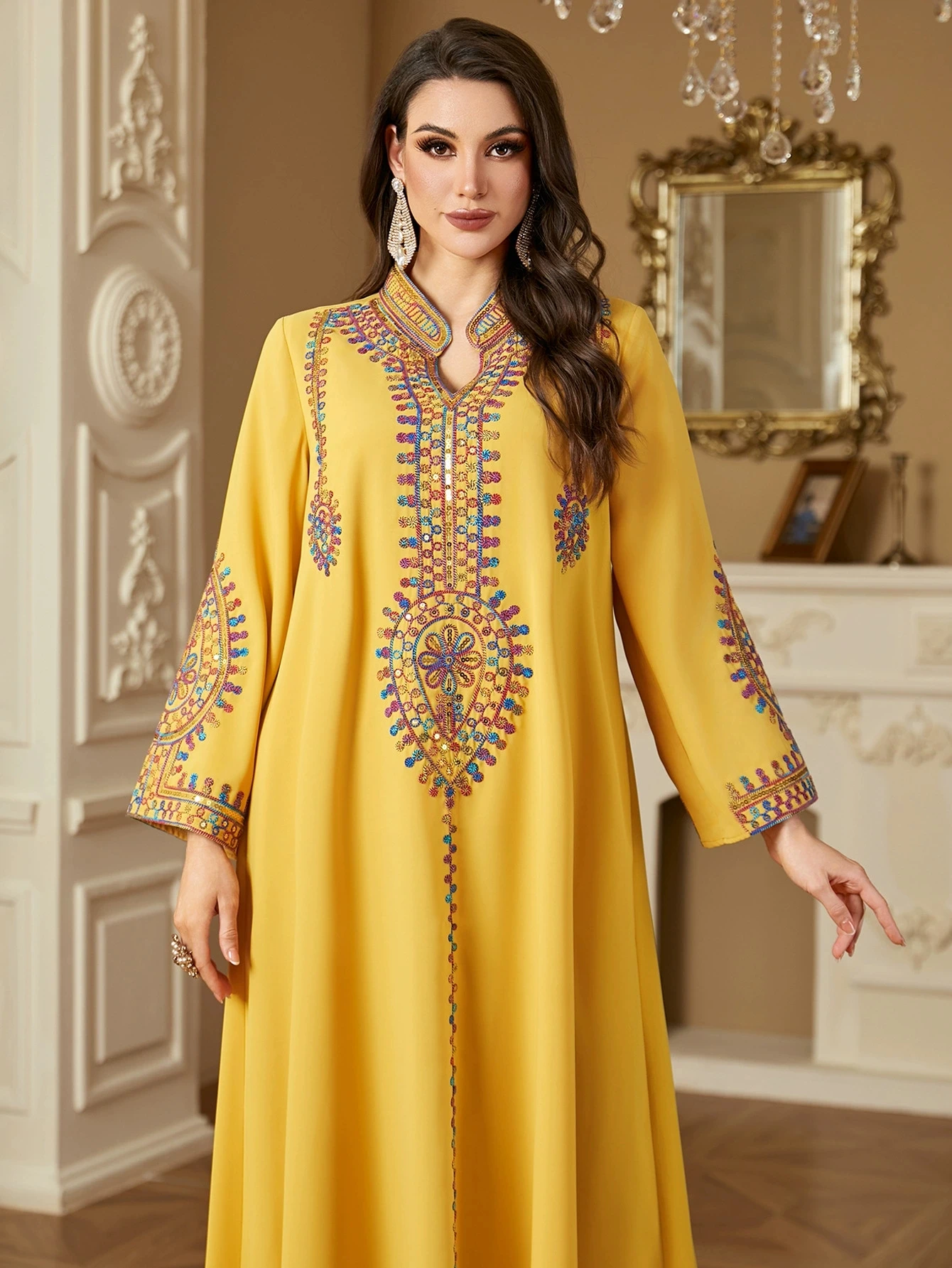 Ramadan Islamic Muslim Luxury Fashion Long Sleeve Dress Women's Embroidered Loose Large Size Worship Dress New Robe
Ramadan Islamic Muslim Luxury Fashion Long Sleeve Dress Women's Embroidered Loose Large Size Worship Dress New Robe