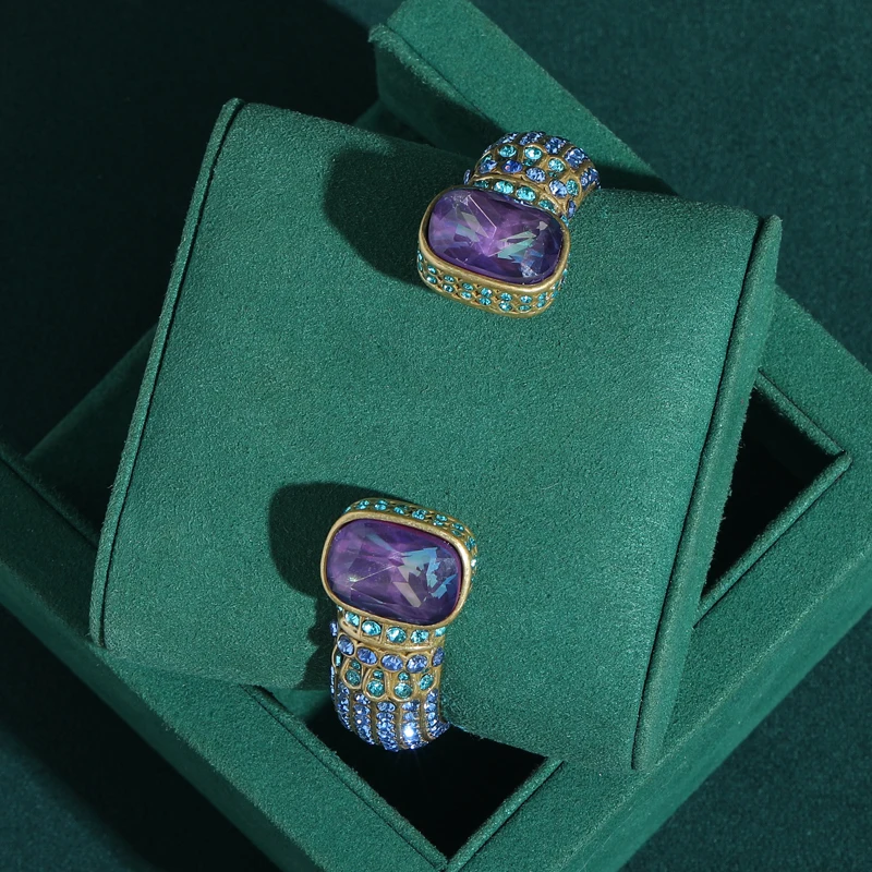 High Quality Vintage Glazed Purple Bangles Designer Luxury Gold Color Blue Rhinestone Open Accessories Women Birthday Bracelet
High Quality Vintage Glazed Purple Bangles Designer Luxury Gold Color Blue Rhinestone Open Accessories Women Birthday Bracelet