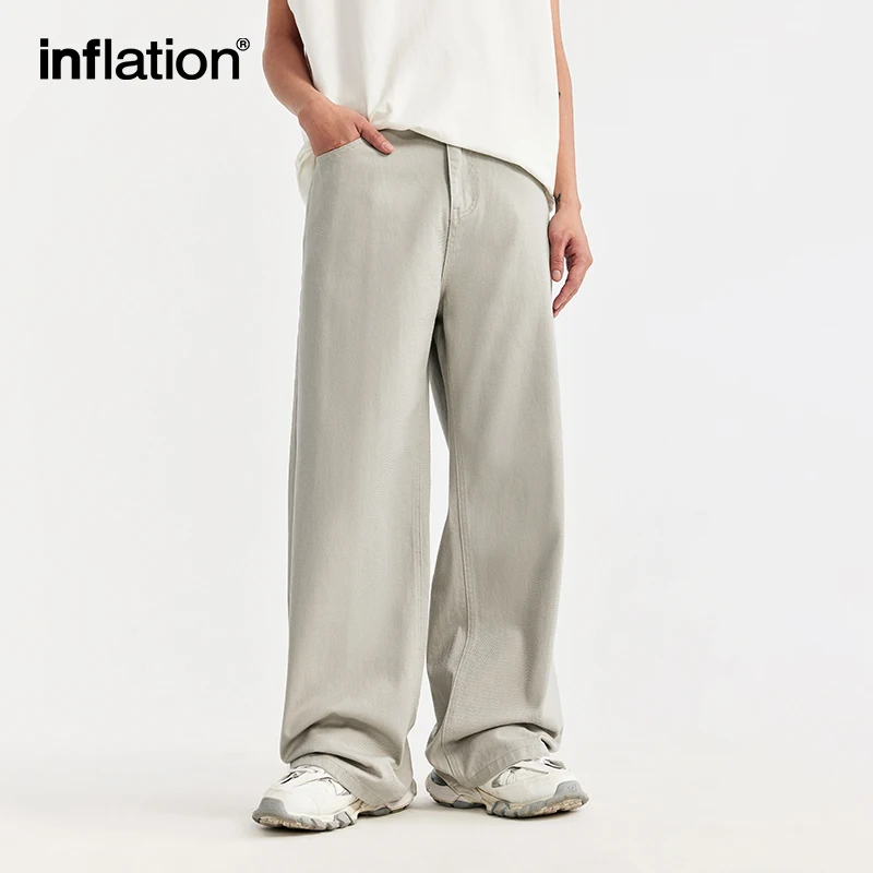 INFLATION Vintage Washed Wide Leg Jeans Mens Trendy Street Style Distressed Denim Pants With Pockets
INFLATION Vintage Washed Wide Leg Jeans Mens Trendy Street Style Distressed Denim Pants With Pockets