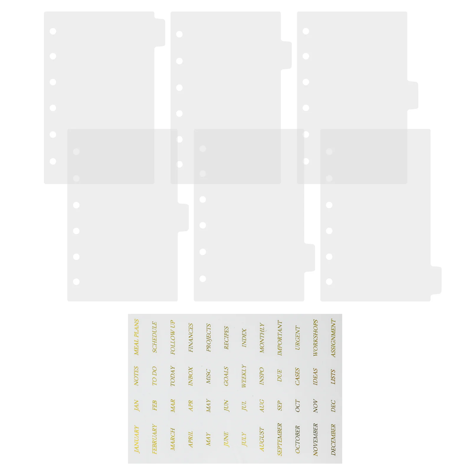 Handbook Separator Tab Dividers for 6 Ring Binder Transparent Stickers Clips Parts Folder Rings Organizer Tabs Paper Binders
Handbook Separator Tab Dividers for 6 Ring Binder Transparent Stickers Clips Parts Folder Rings Organizer Tabs Paper Binders
