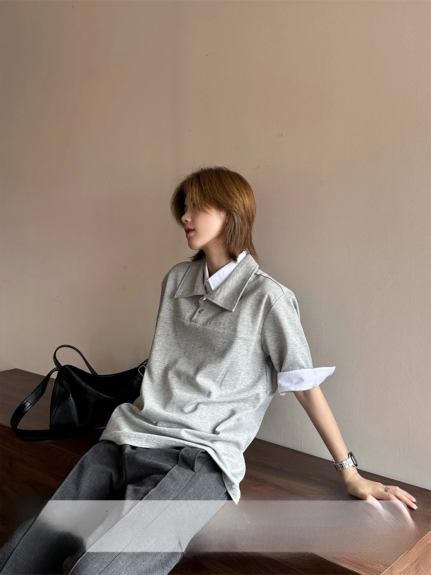 Ja1 Shoulder Shirt Half Sleeve Fake Two-Piece High Intelligence Sensation Cotton Nylon Blend Casual Style Couple Top
Ja1 Shoulder Shirt Half Sleeve Fake Two-Piece High Intelligence Sensation Cotton Nylon Blend Casual Style Couple Top