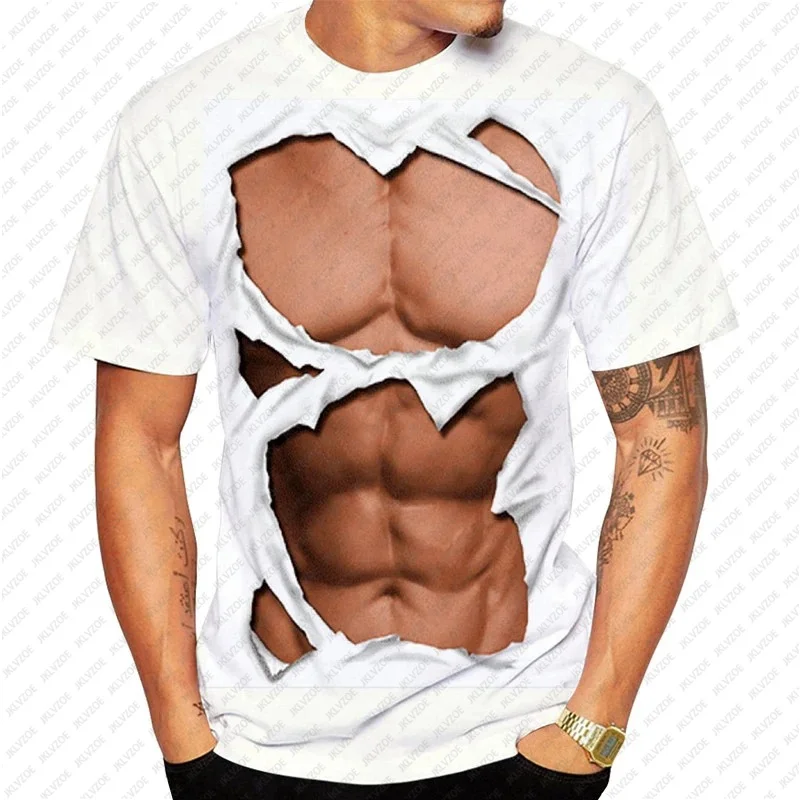 Men's T-Shirt That Showcases Strong Male Charm Quick Drying T Shirts Tearing Clothes Show Muscle Pattern 3D Printing Tees Tops
Men's T-Shirt That Showcases Strong Male Charm Quick Drying T Shirts Tearing Clothes Show Muscle Pattern 3D Printing Tees Tops