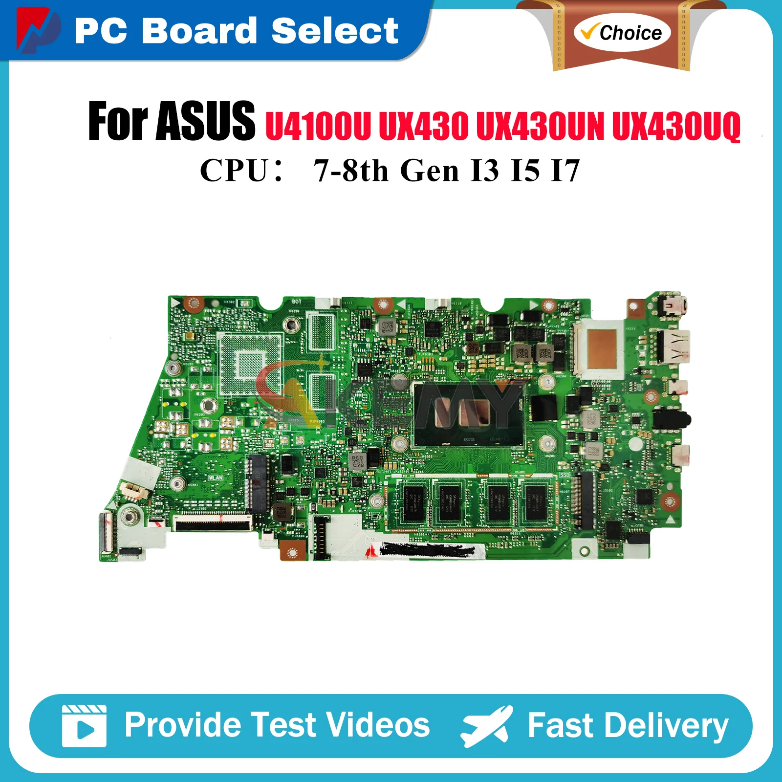 UX430UA Laptop Motherboard For ASUS ZenBook UX430UA UX430UQ UX430U UX430UN U4100U Mainboard With I3 I5 I7 CPU 100% tests OK stk
UX430UA Laptop Motherboard For ASUS ZenBook UX430UA UX430UQ UX430U UX430UN U4100U Mainboard With I3 I5 I7 CPU 100% tests OK stk