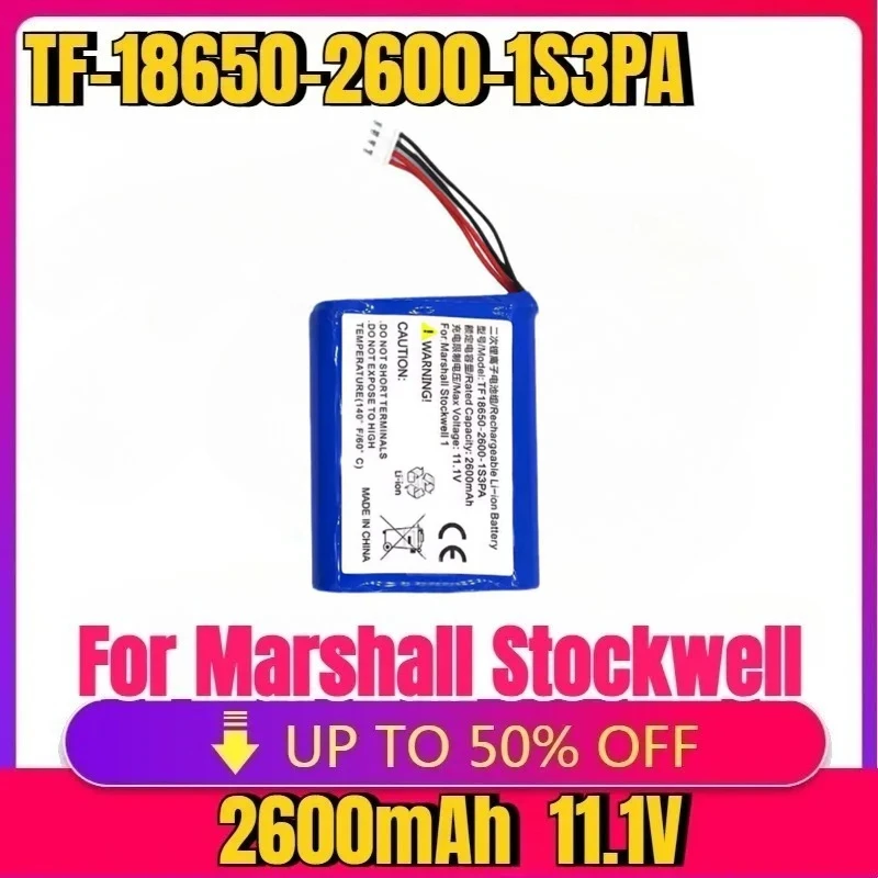 For Marshall Stockwell 1 Battery New High quality Replacement Speaker Battery 2600mAh TF18650-2600-1S3PA
For Marshall Stockwell 1 Battery New High quality Replacement Speaker Battery 2600mAh TF18650-2600-1S3PA