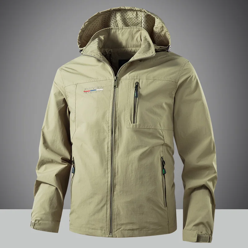 Mens Waterproof Jacket Outdood Hiking Cycling Hooded Windbreaker Multi-Pocket Camping Sportswear Windproof Workwear Coat for Men
Mens Waterproof Jacket Outdood Hiking Cycling Hooded Windbreaker Multi-Pocket Camping Sportswear Windproof Workwear Coat for Men