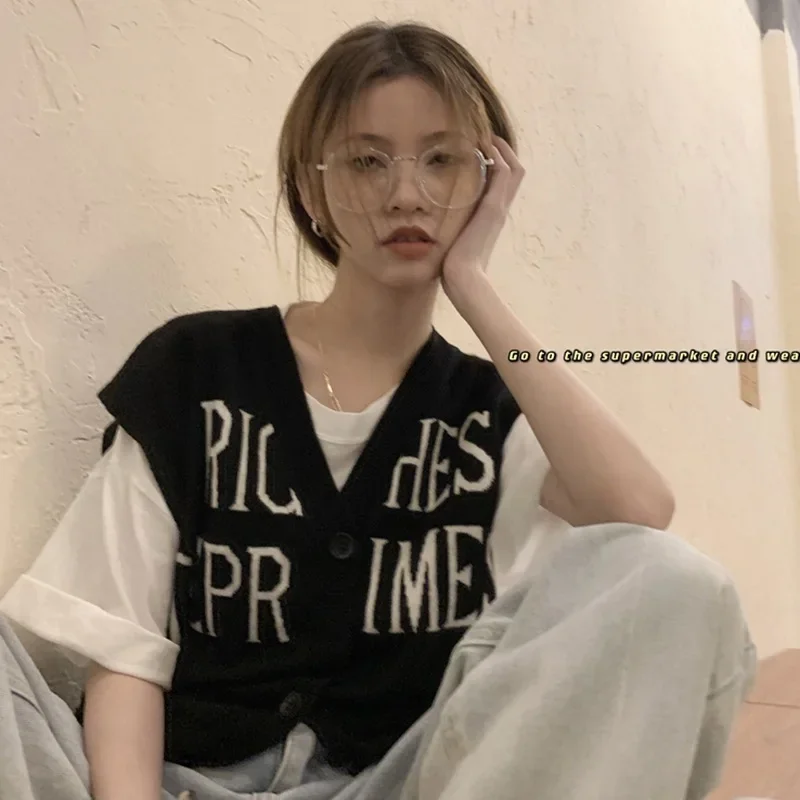 Женский вязаный жилет, свитер, осень и одежда, топ без рукавов, женская одежда высокого качества
Женский вязаный жилет, свитер, осень и одежда, топ без рукавов, женская одежда высокого качества