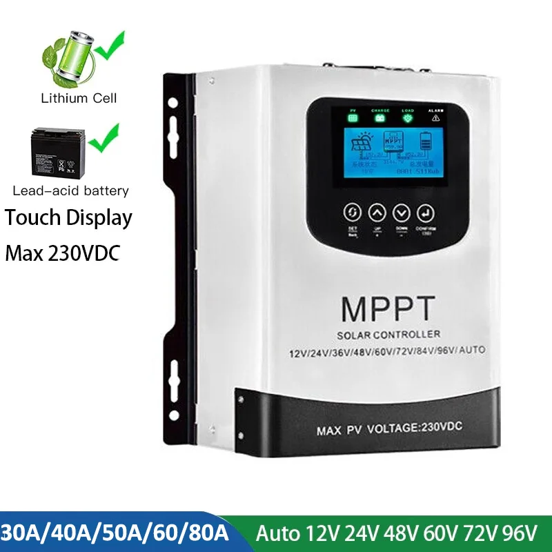 New MPPT Solar Charge Discharge Controller PV Regulator 230VDC For Lifepo4 Lithium GEL Battery 12V 24V 48V 60V 72V 96V Adjust
New MPPT Solar Charge Discharge Controller PV Regulator 230VDC For Lifepo4 Lithium GEL Battery 12V 24V 48V 60V 72V 96V Adjust