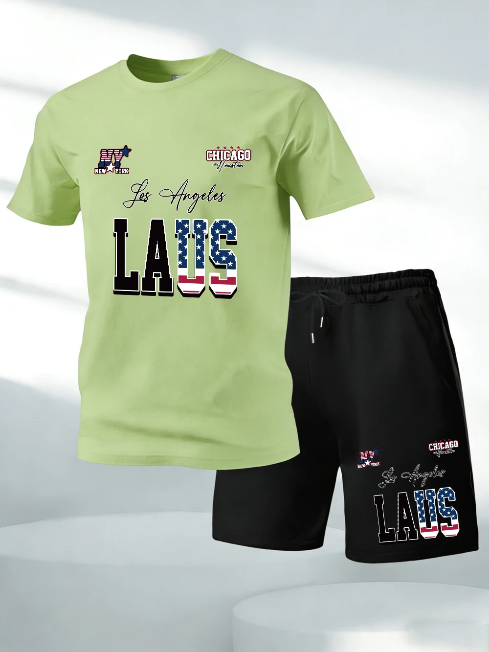 Two Pieces Set Los Angeles Usa Letter Prints Cotton T-Shirts Pants Mens Oversized Soft O-Neck Tops High Waisted Pocket Shorts
Two Pieces Set Los Angeles Usa Letter Prints Cotton T-Shirts Pants Mens Oversized Soft O-Neck Tops High Waisted Pocket Shorts