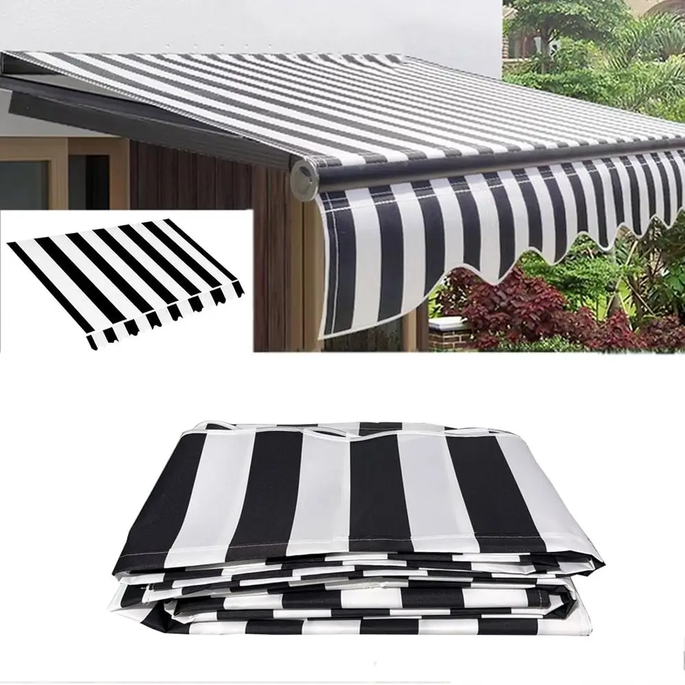 12x10ft Retractable Patio Awning Fabric Replacement, Polyester, Black and White Stripes
12x10ft Retractable Patio Awning Fabric Replacement, Polyester, Black and White Stripes