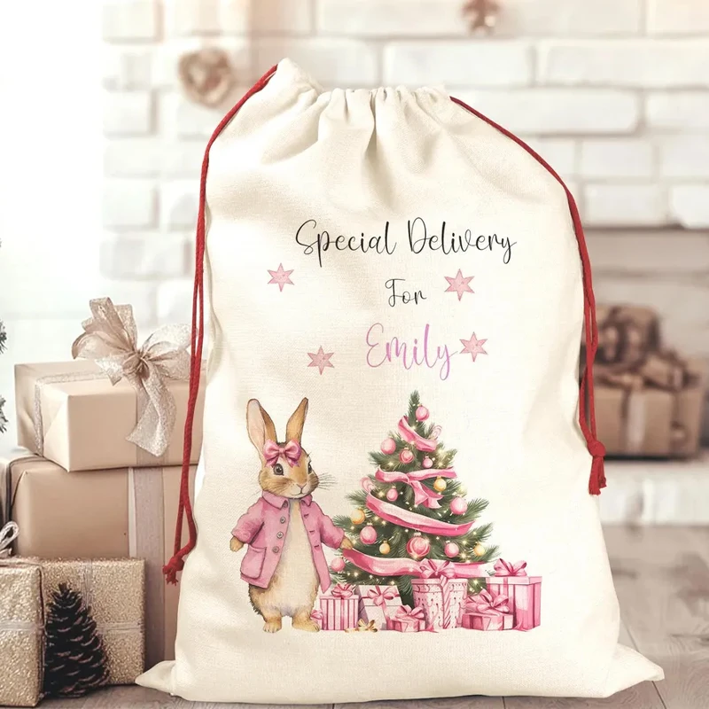 Personalised Pink Rabbit Santa Sack Unique Christmas Gift Bag Merry Xmas Eve Holiday Party Decoration Kid Girl Present Toy Bags
Personalised Pink Rabbit Santa Sack Unique Christmas Gift Bag Merry Xmas Eve Holiday Party Decoration Kid Girl Present Toy Bags