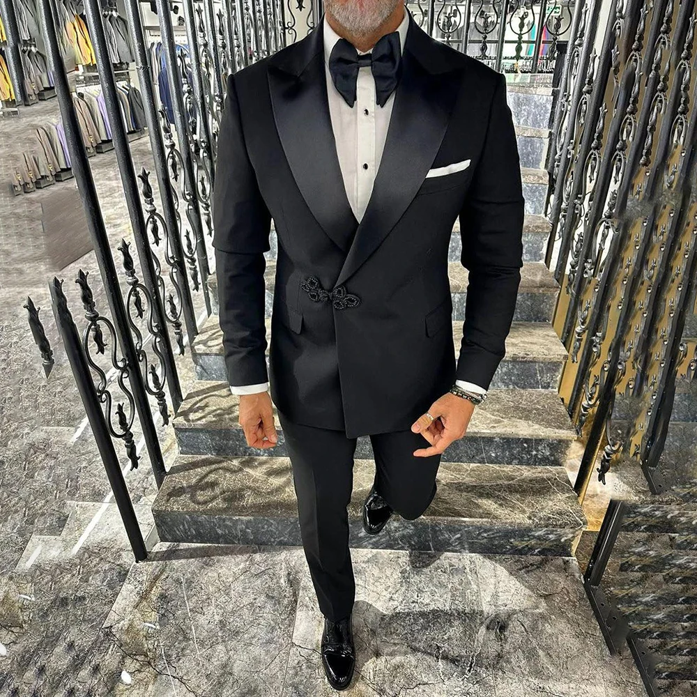 Customzied Black Men's Suits Formal Single Breasted Peak Lapel Skinny Blazer High Quality 2 Piece Jacket Pants Outfits Costume
Customzied Black Men's Suits Formal Single Breasted Peak Lapel Skinny Blazer High Quality 2 Piece Jacket Pants Outfits Costume