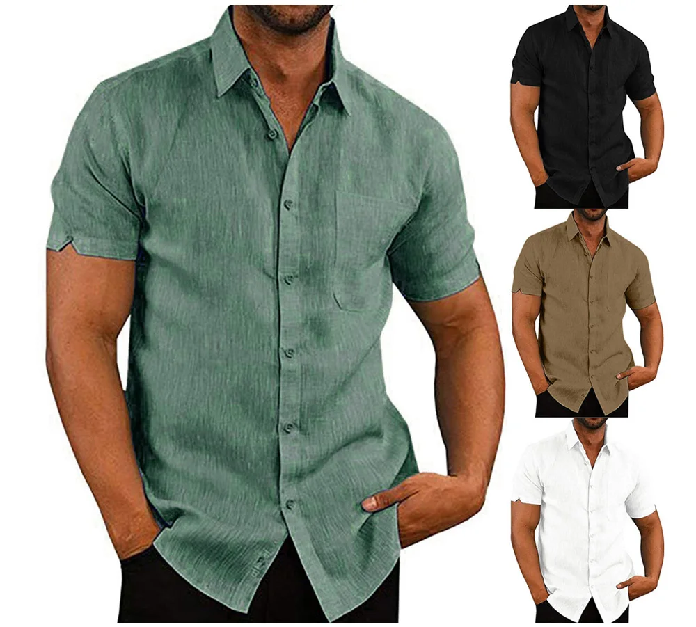 Summer Men's Shirt Casual Men's Linen Short Sleeve Shirt Men's Solid Color Breathable Business Shirt Clothing
Summer Men's Shirt Casual Men's Linen Short Sleeve Shirt Men's Solid Color Breathable Business Shirt Clothing