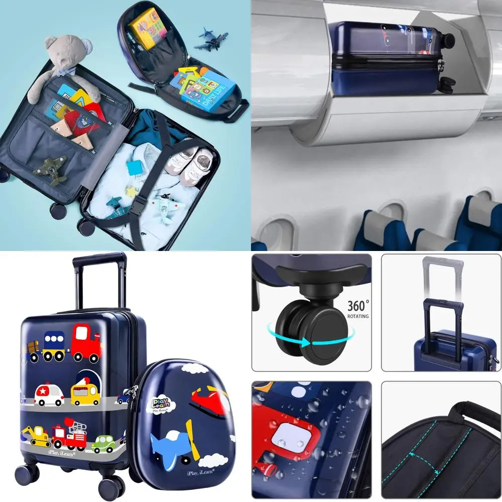 Toddler Airplane Hardside Luggage Set, 18 Spinner Suitcase with Backpack, Perfect for Boys' Travel & Gifts
Toddler Airplane Hardside Luggage Set, 18 Spinner Suitcase with Backpack, Perfect for Boys' Travel & Gifts
