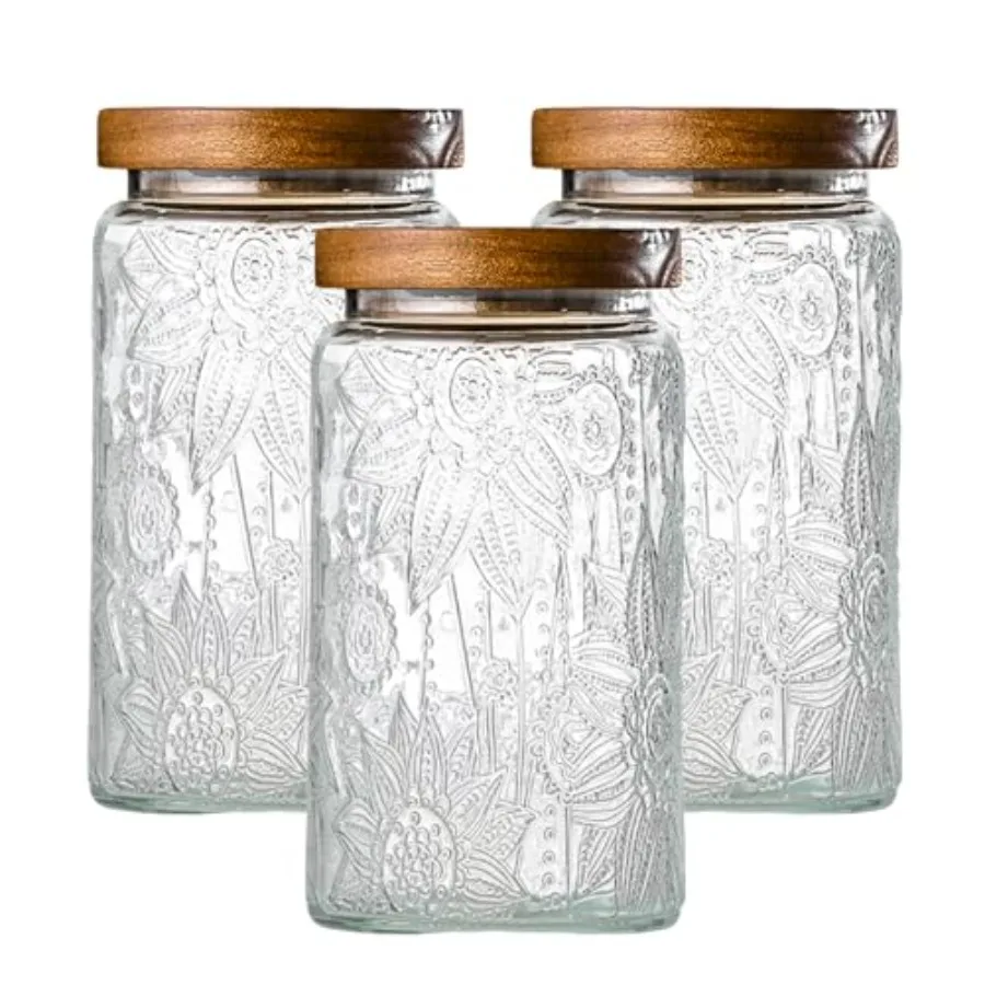 3-Pack 32oz Vintage Airtight Glass Jars, Moisture-Proof Storage Canisters for Kitchen
3-Pack 32oz Vintage Airtight Glass Jars, Moisture-Proof Storage Canisters for Kitchen