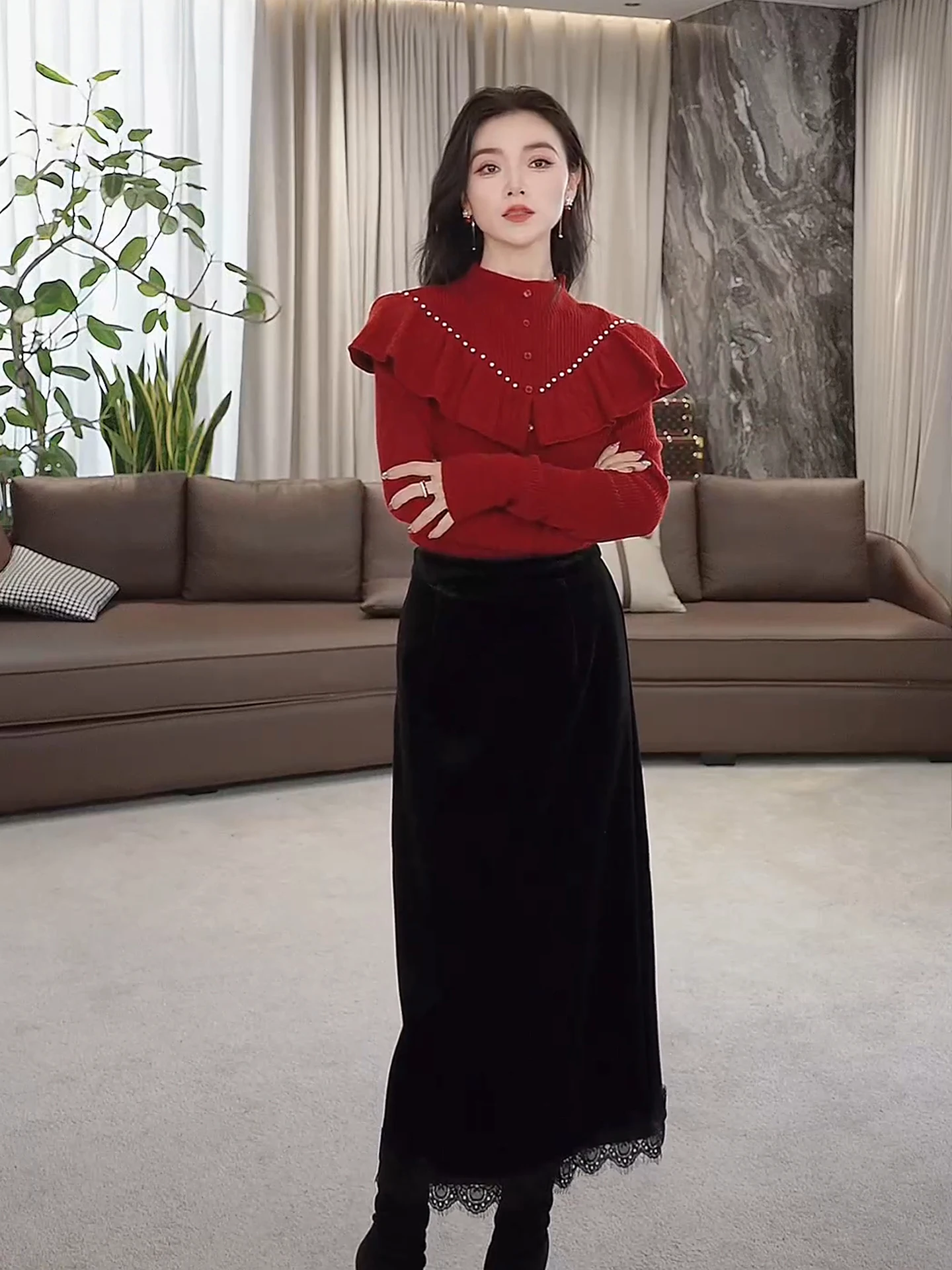 eila Knitted Sweater Pearl Collar Long Sve Women's Base irt Casual Sle Spring Collection Anti-soil And Durable
eila Knitted Sweater Pearl Collar Long Sve Women's Base irt Casual Sle Spring Collection Anti-soil And Durable