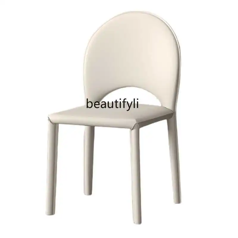 French Cream Saddle Leather Dining Chair Nordic Restaurant Hotel Chair Household Back Chair
French Cream Saddle Leather Dining Chair Nordic Restaurant Hotel Chair Household Back Chair