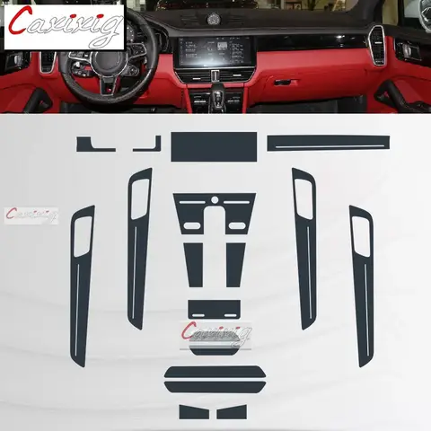 For Porsche Cayenne 2015-2022 2023 Car Interior Center Console Transparent TPU Protective Film Anti-scratch Repair Accessories