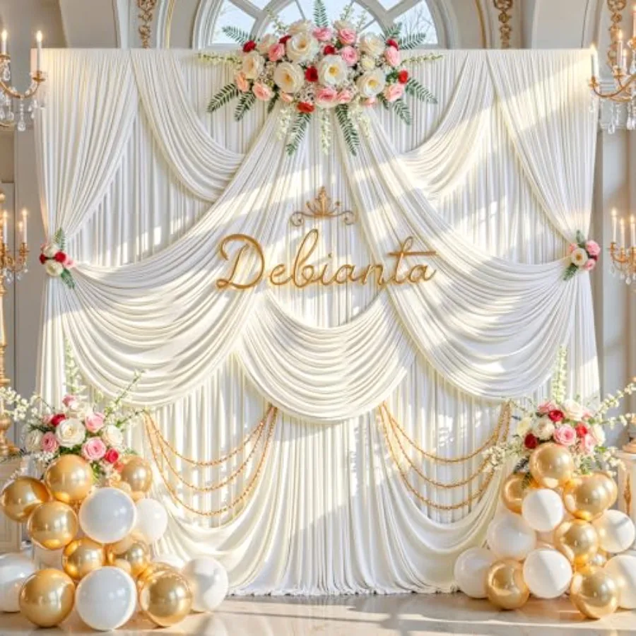 20ft x 15ft Ivory Backdrop Curtains for Parties, Wrinkle-Free Polyester Drapes for Wedding Birthday Baby Shower Graduation Phot
20ft x 15ft Ivory Backdrop Curtains for Parties, Wrinkle-Free Polyester Drapes for Wedding Birthday Baby Shower Graduation Phot