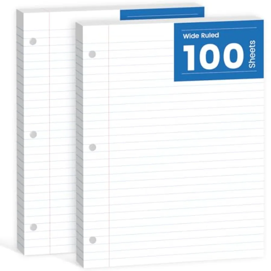 Loose Leaf Paper 8.5 x 11, Loose Leaf Notebook Paper, 200 Sheets Binder Paper 8-1/2 x 11'', 3-Hole Punched Filler Paper Noteboo
Loose Leaf Paper 8.5 x 11, Loose Leaf Notebook Paper, 200 Sheets Binder Paper 8-1/2 x 11'', 3-Hole Punched Filler Paper Noteboo