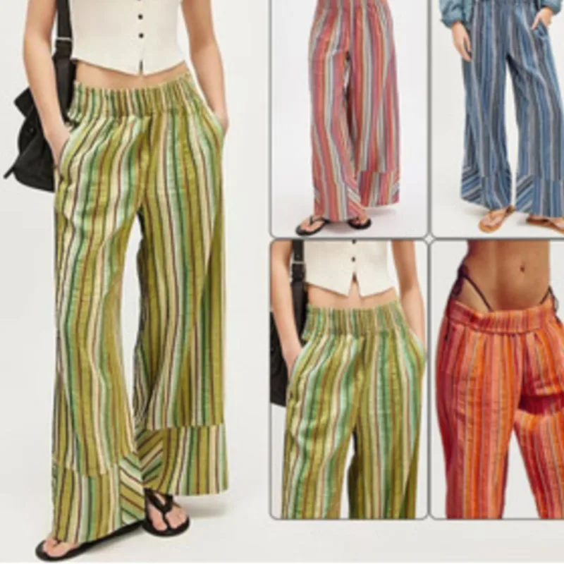 2026 Striped Wide Leg Lohg Pants Women's New Spring And Autumn Loose Casual High Waist Slim Pockets Pants Women Streetwear
2026 Striped Wide Leg Lohg Pants Women's New Spring And Autumn Loose Casual High Waist Slim Pockets Pants Women Streetwear