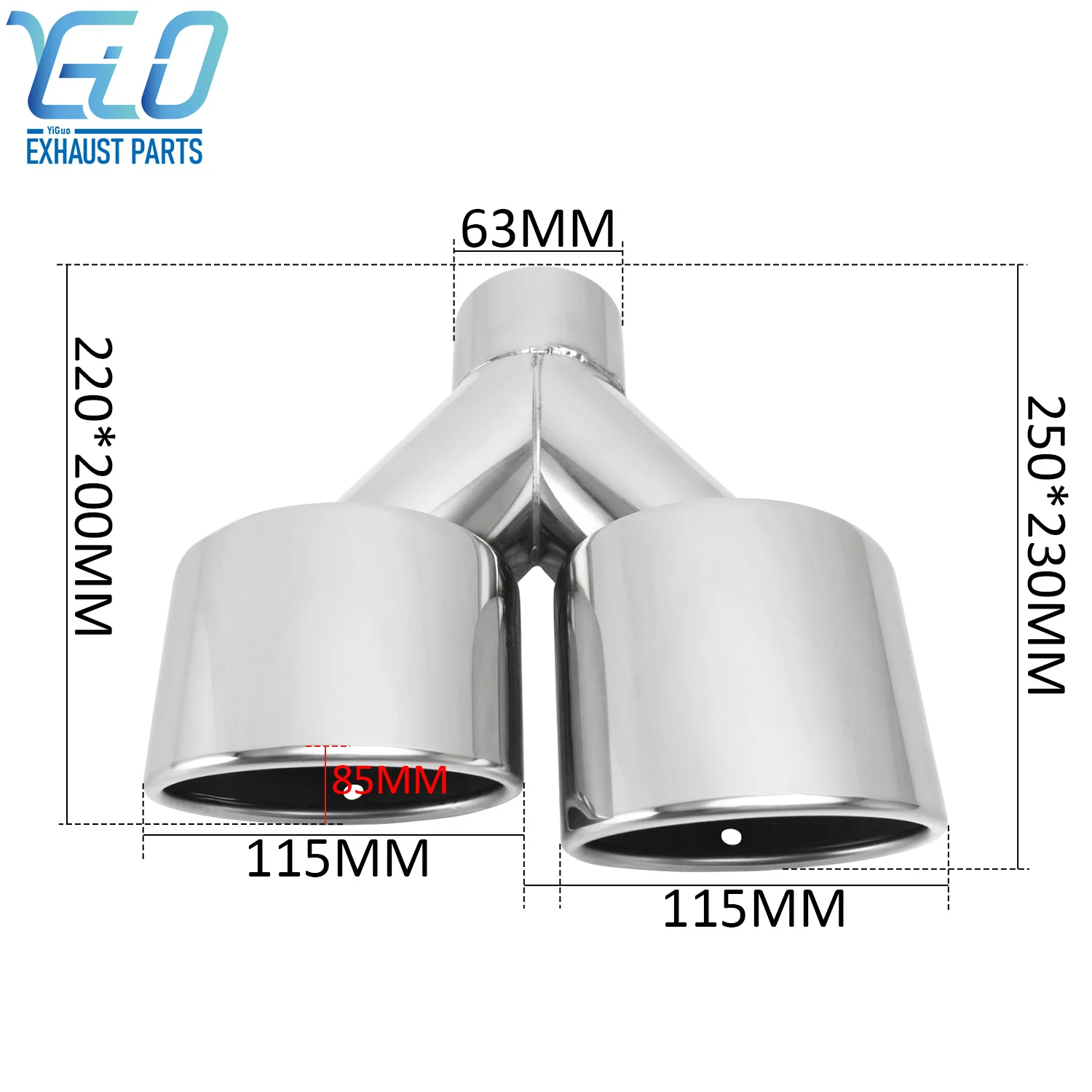1PCS Double Exit Exhaust Pipe Y Type Exhaust Tips Stainless Steel two-tier Tail Pipes For Car Exhaust System Replacement
1PCS Double Exit Exhaust Pipe Y Type Exhaust Tips Stainless Steel two-tier Tail Pipes For Car Exhaust System Replacement