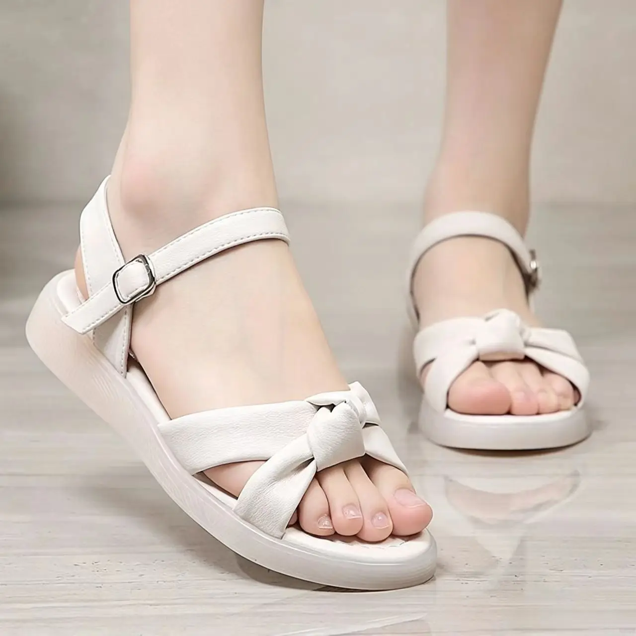 Women Bowknot Flat sole One word Sandals Summer New Soft sole Non Slip Lightweight Buckle Strap Outdoor Casual Beach Sandals
Women Bowknot Flat sole One word Sandals Summer New Soft sole Non Slip Lightweight Buckle Strap Outdoor Casual Beach Sandals