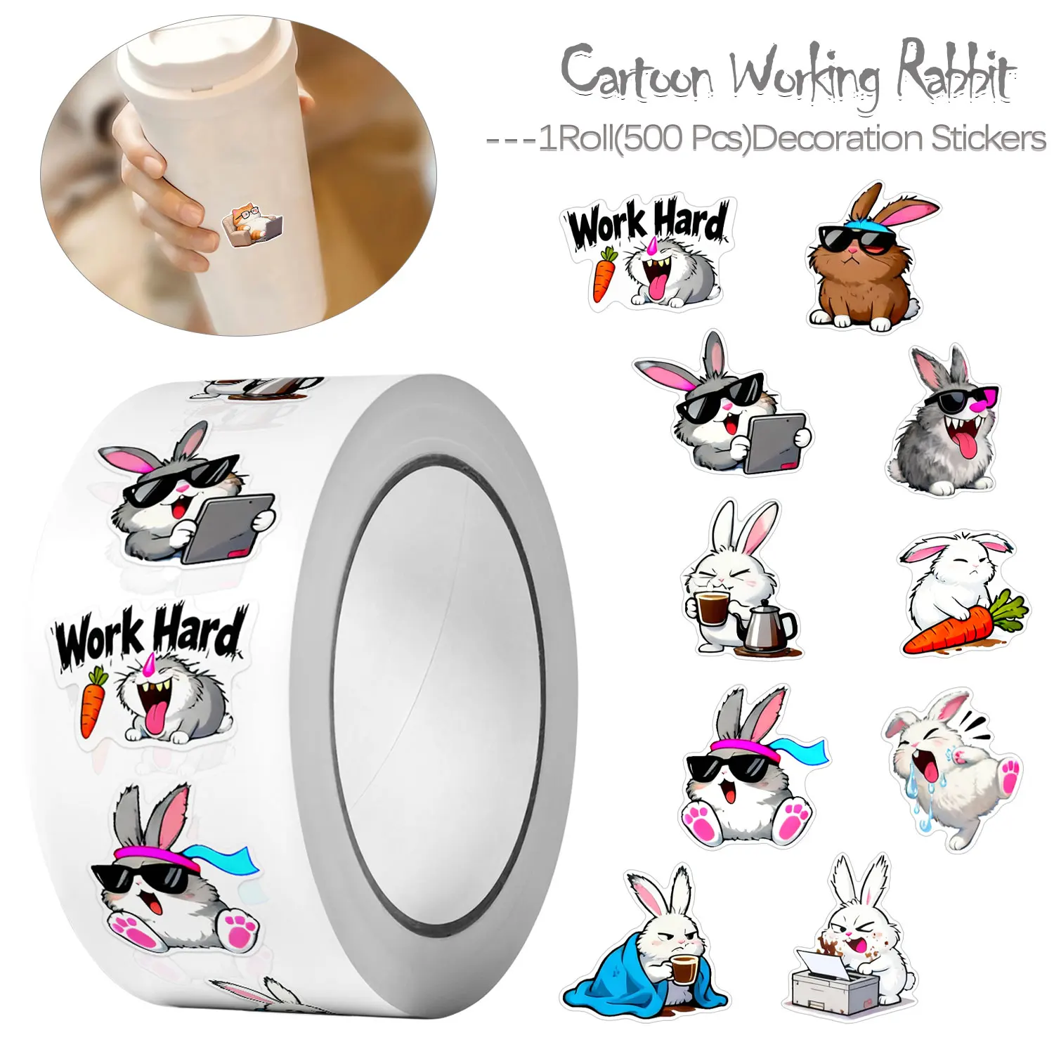 1Roll (500Pcs) Irregular Cartoon Working Rabbits Stickers, 10 Patterns, 2.5cm/1.0 Inch Art Holiday Wrapping Art Sealing Labels
1Roll (500Pcs) Irregular Cartoon Working Rabbits Stickers, 10 Patterns, 2.5cm/1.0 Inch Art Holiday Wrapping Art Sealing Labels