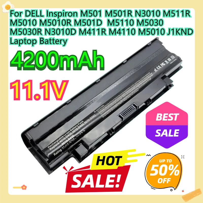 For DELL Inspiron M501 M501R N3010 M511R M5010 M5010R M501D M5110 M5030 M5030R N3010D M411R M4110 M5010 J1KND Laptop Battery
For DELL Inspiron M501 M501R N3010 M511R M5010 M5010R M501D M5110 M5030 M5030R N3010D M411R M4110 M5010 J1KND Laptop Battery