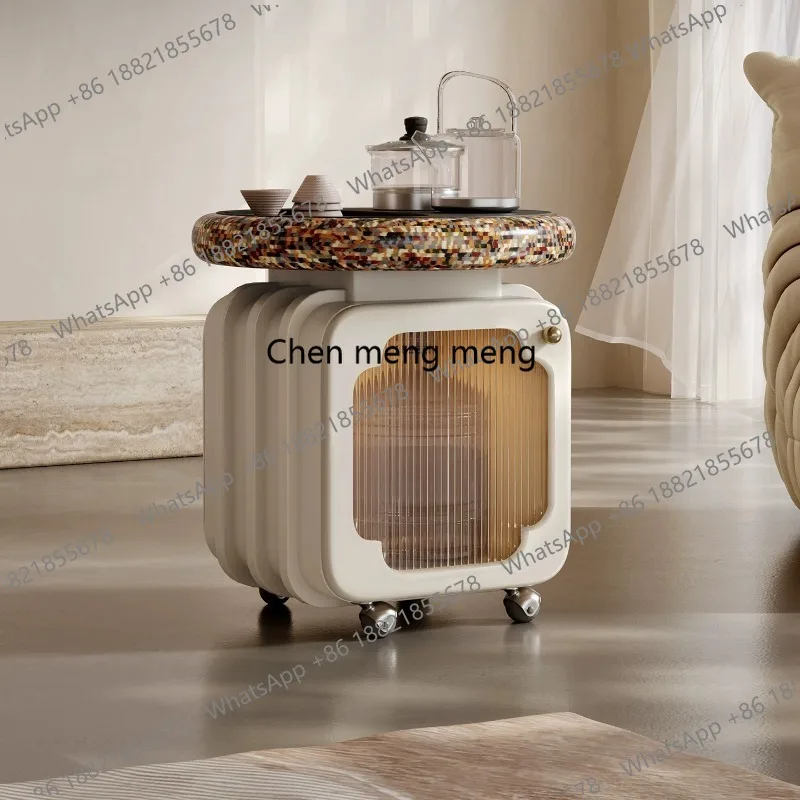 Cream wind mobile tea table, living room multi-functional storage, storage side few with kettle integrated household
Cream wind mobile tea table, living room multi-functional storage, storage side few with kettle integrated household