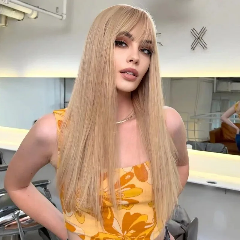 Long Straight Synthetic Wig Lolita Cosplay Hair with Bangs Women Party Daily Heat Resistant Fiber Hair
Long Straight Synthetic Wig Lolita Cosplay Hair with Bangs Women Party Daily Heat Resistant Fiber Hair