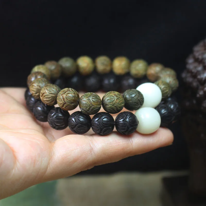 10mm Green Sandalwood Step Lotus Bracelet White Jade Bodhi Versatile Single Loop Prayer Beads for Men and Women Gifts
10mm Green Sandalwood Step Lotus Bracelet White Jade Bodhi Versatile Single Loop Prayer Beads for Men and Women Gifts