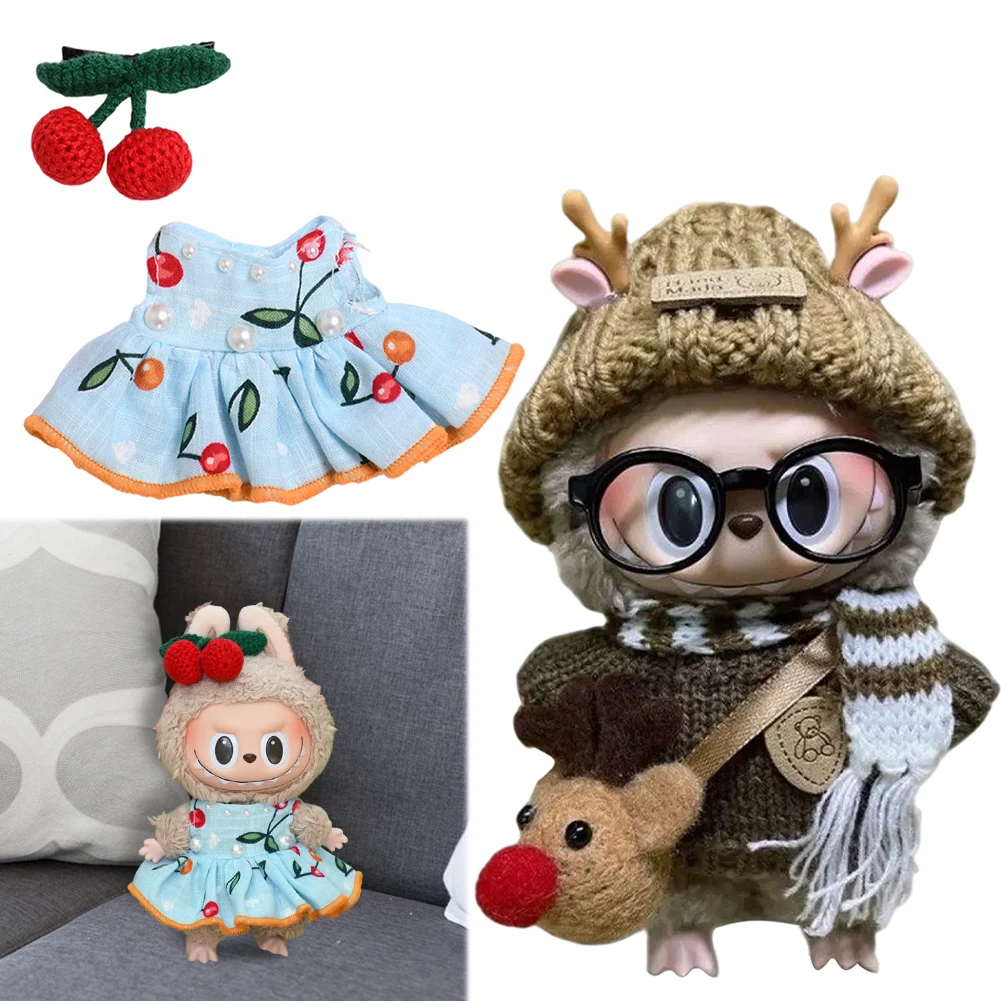 Mini Doll Outfit Soft Knitted Sweater Suit Cotton Elk Coat Cherry Pleated Skirt Hairpin Set Toy Accessory
Mini Doll Outfit Soft Knitted Sweater Suit Cotton Elk Coat Cherry Pleated Skirt Hairpin Set Toy Accessory