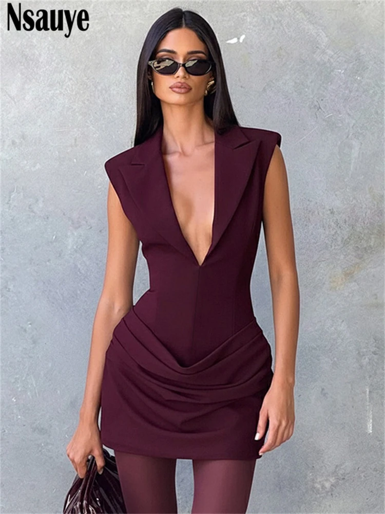 Nsauye Short A-Line Skinny Elegant Evening Women Corset Dress 2025 Winter Sleeveless Sexy Night Club Party Fashion Blazer Dress
Nsauye Short A-Line Skinny Elegant Evening Women Corset Dress 2025 Winter Sleeveless Sexy Night Club Party Fashion Blazer Dress