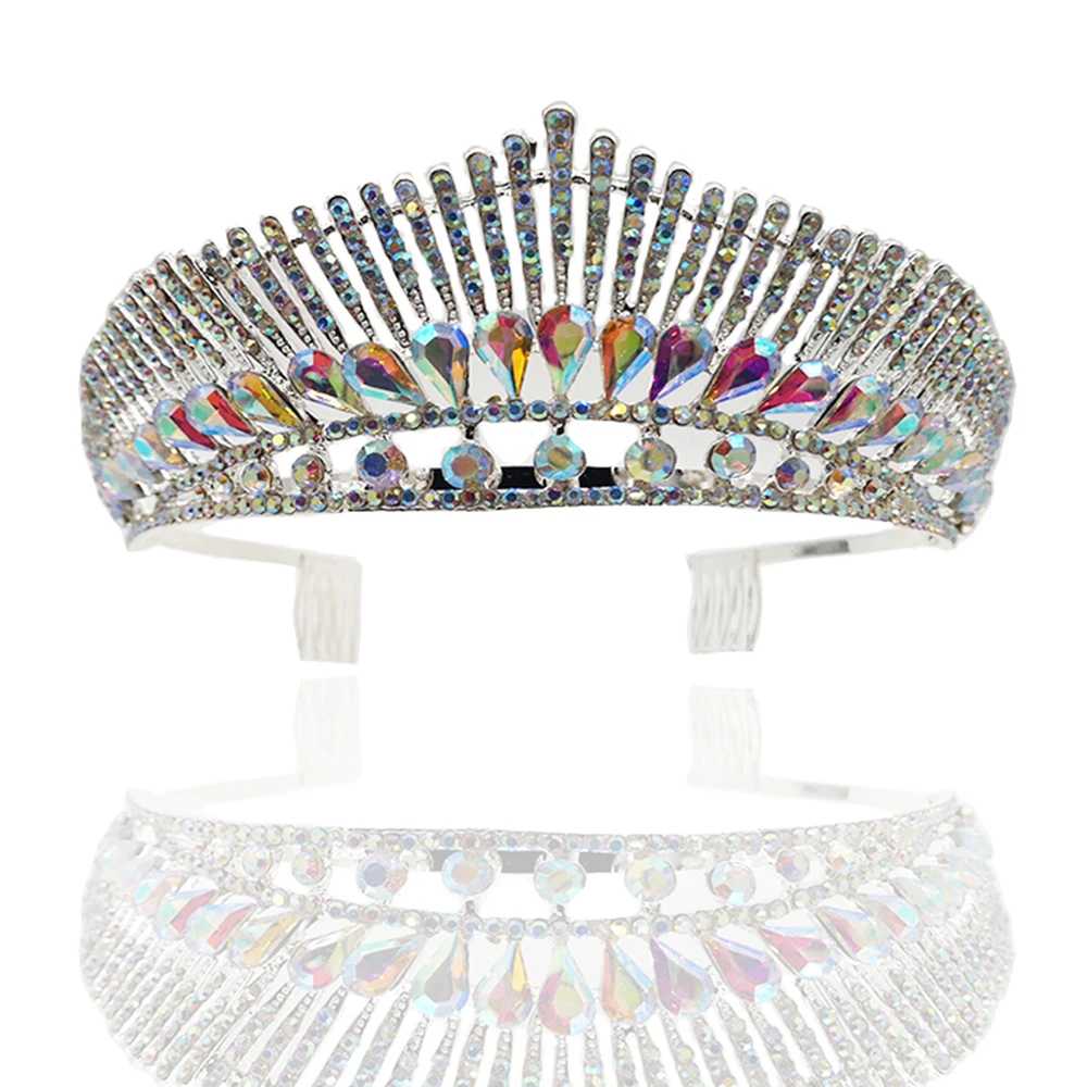 New Wedding Birthday Headwear Headband Crown Set with AB Color Diamond Crystal Bridal Peacock Crown Wedding Accessory
New Wedding Birthday Headwear Headband Crown Set with AB Color Diamond Crystal Bridal Peacock Crown Wedding Accessory