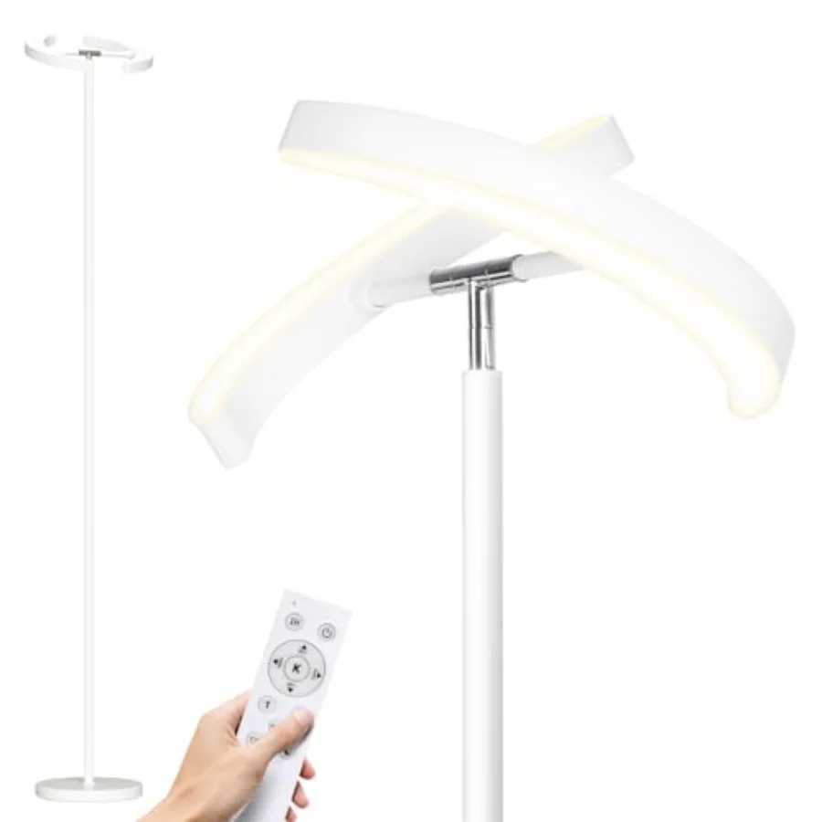 Floor Lamps for Living Room, 28W/1600LM Bright LED Floor Lamp with Remote and 2 Rotatable Lights, 74" Dimmable Tall Standing La
Floor Lamps for Living Room, 28W/1600LM Bright LED Floor Lamp with Remote and 2 Rotatable Lights, 74" Dimmable Tall Standing La