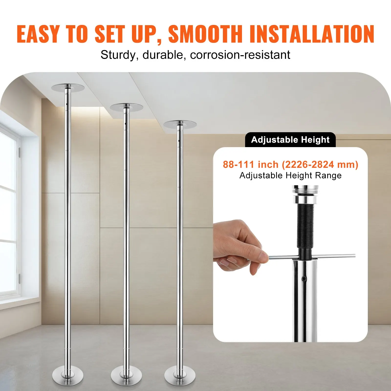 Sihao Dancing Pole Spinning Static Dancing Pole Kit Removable Pole 45mm Heavy-Duty Stainless Steel Pole for Exercise Home Club
Sihao Dancing Pole Spinning Static Dancing Pole Kit Removable Pole 45mm Heavy-Duty Stainless Steel Pole for Exercise Home Club