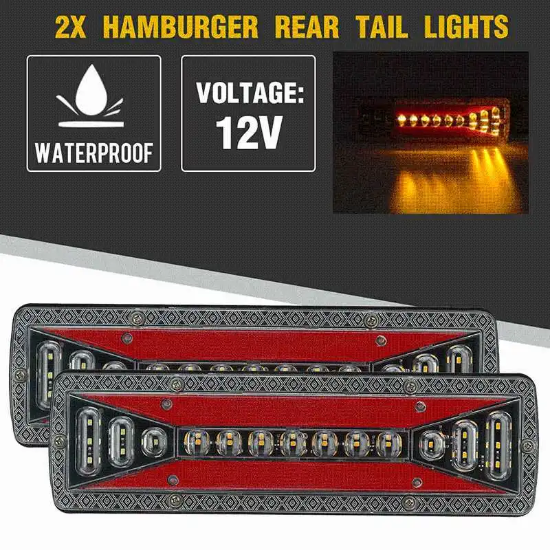 2PCS 12V Dynamic LED Car Truck Tail Light Turn Signal Rear Brake Light Reverse Signal Lamp Tractor Trailer Lorry Bus Campers
2PCS 12V Dynamic LED Car Truck Tail Light Turn Signal Rear Brake Light Reverse Signal Lamp Tractor Trailer Lorry Bus Campers