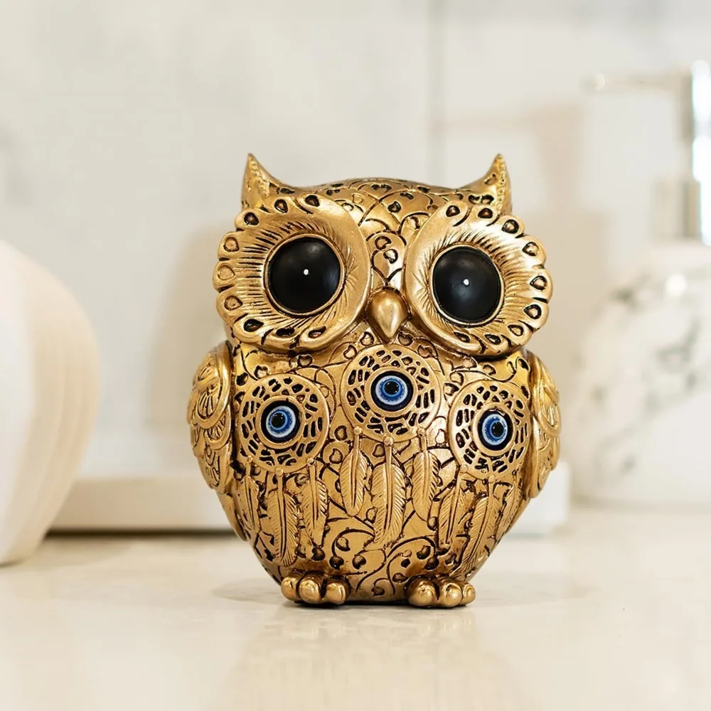 Owl Statue Home Decor Accents with Evil Eye.Gold Decor for Bookshelf, Bedroom, Living Room, Office, Table and Shelf.Vintage Owl
Owl Statue Home Decor Accents with Evil Eye.Gold Decor for Bookshelf, Bedroom, Living Room, Office, Table and Shelf.Vintage Owl