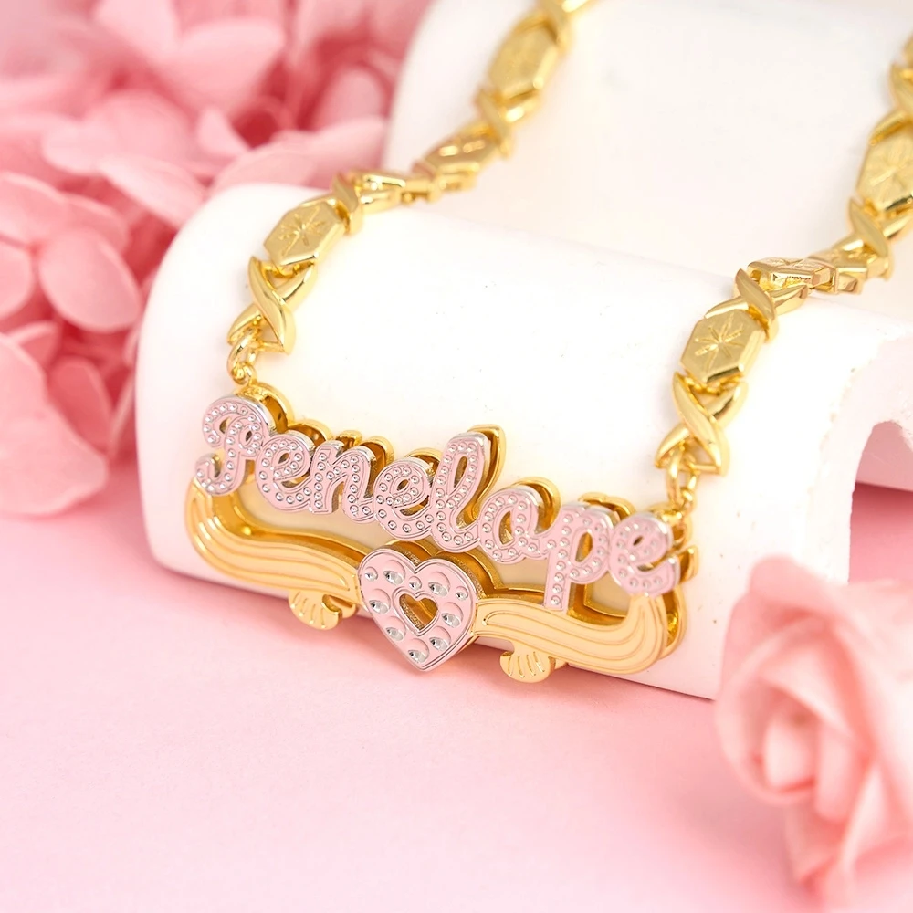 Zciti Custom Name Necklace Two Tone Heart Design Stainless Steel Pendant XOXO Chain Fashion Jewelry Valentine Day Gifts For Girl
Zciti Custom Name Necklace Two Tone Heart Design Stainless Steel Pendant XOXO Chain Fashion Jewelry Valentine Day Gifts For Girl