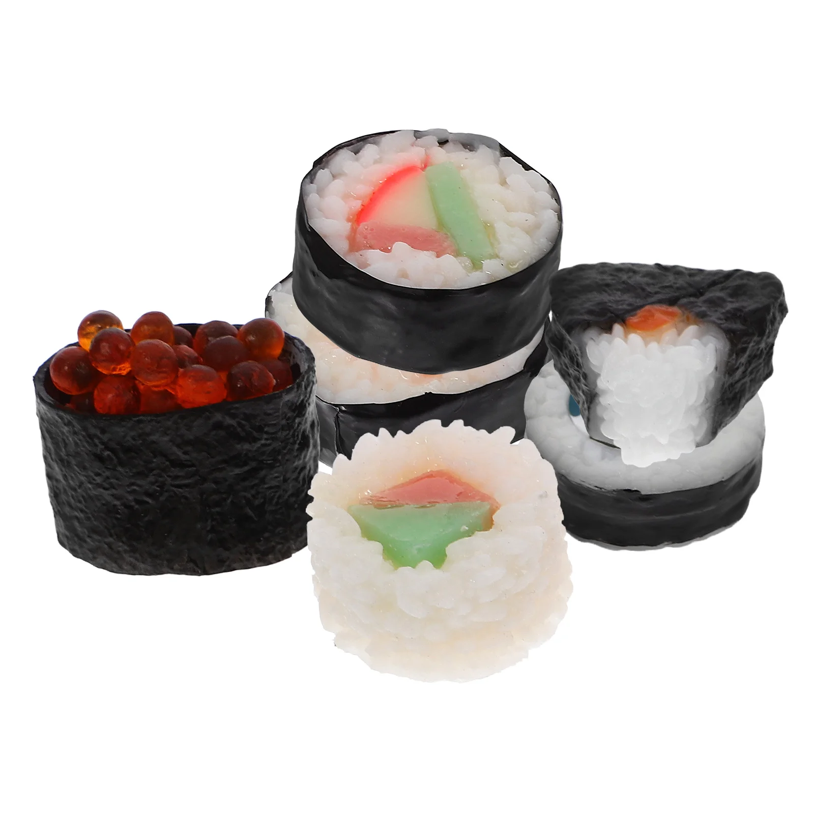 6pcs Fake Food for Events and Home Decor Realistic Japanese Food Model Miniature PVC Sushi for Display Play Kitchen Accessories
6pcs Fake Food for Events and Home Decor Realistic Japanese Food Model Miniature PVC Sushi for Display Play Kitchen Accessories