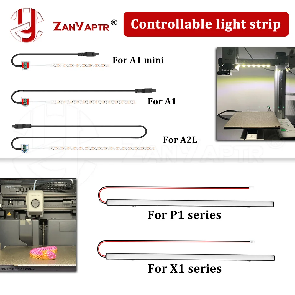 For Bambu Lab X1/P1/A1/A2 Series A2L A1/A1mini LED Light Strip Induction Control Magnetic Installation High-Brightness Lighting